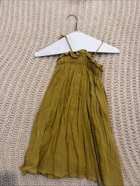 Sleeveless Smocked Halter Dress in Mustard very stretchy